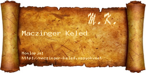 Maczinger Keled névjegykártya
